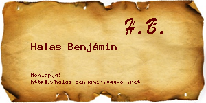 Halas Benjámin névjegykártya