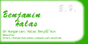 benjamin halas business card